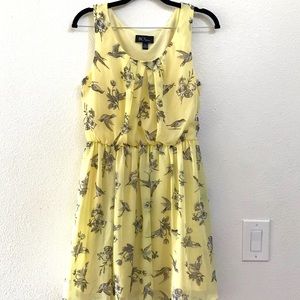 Yellow Nature Toile Chiffon Skater Dress